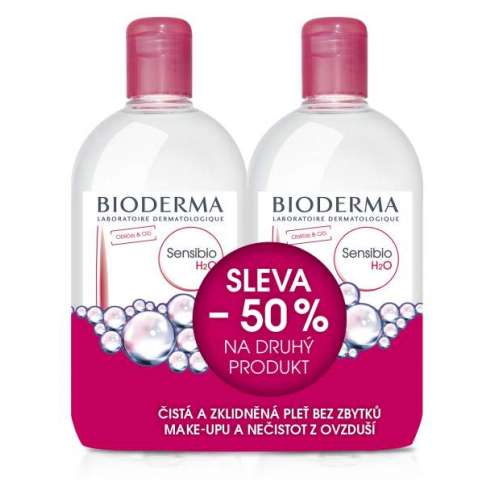 BIODERMA Sensibio H2O - Čisticí odličovací micelární vodaа, 2 x 500 ml